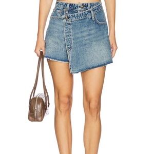 rag & bone Asymmetrical Denim Mini Skirt in Blue